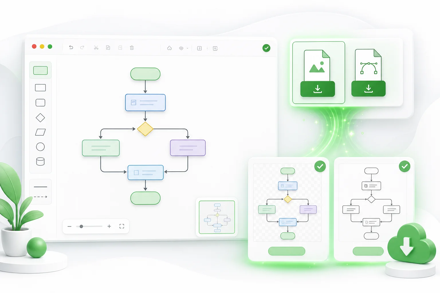 Export flow chart as PNG or SVG from the free flow chart maker